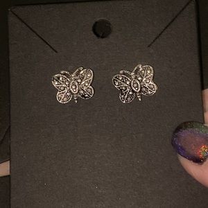 Marcasite Silver Butterfly earrings